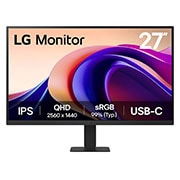 LG 27” 16:9 QHD IPS monitor s brzinom osvježavanja od 100 Hz, prikaz prednje strane, 27U631A-B, thumbnail 1