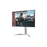 LG 27” UltraFine™ omjer slike 16:9 4K IPS monitor s brzinom osvježavanja od 60 Hz, prikaz s bočne strane iz kuta od -15 stupnjeva, 27UP650K-W, thumbnail 2