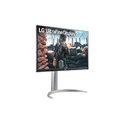 LG 27” UltraFine™ omjer slike 16:9 4K IPS monitor s brzinom osvježavanja od 60 Hz, prikaz s bočne strane iz kuta od +15 stupnjeva, 27UP650K-W, thumbnail 4