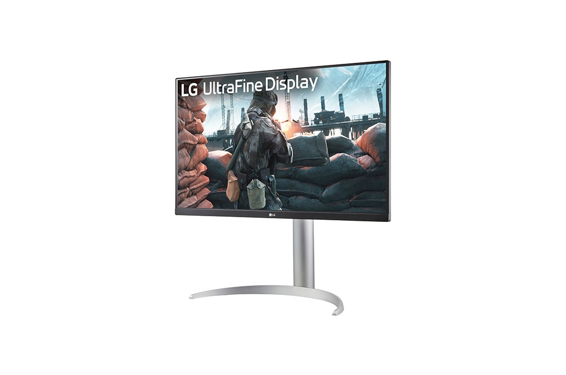 LG 27” UltraFine™ omjer slike 16:9 4K IPS monitor s brzinom osvježavanja od 60 Hz, prikaz s bočne strane iz kuta od -15 stupnjeva, 27UP650K-W, thumbnail 2