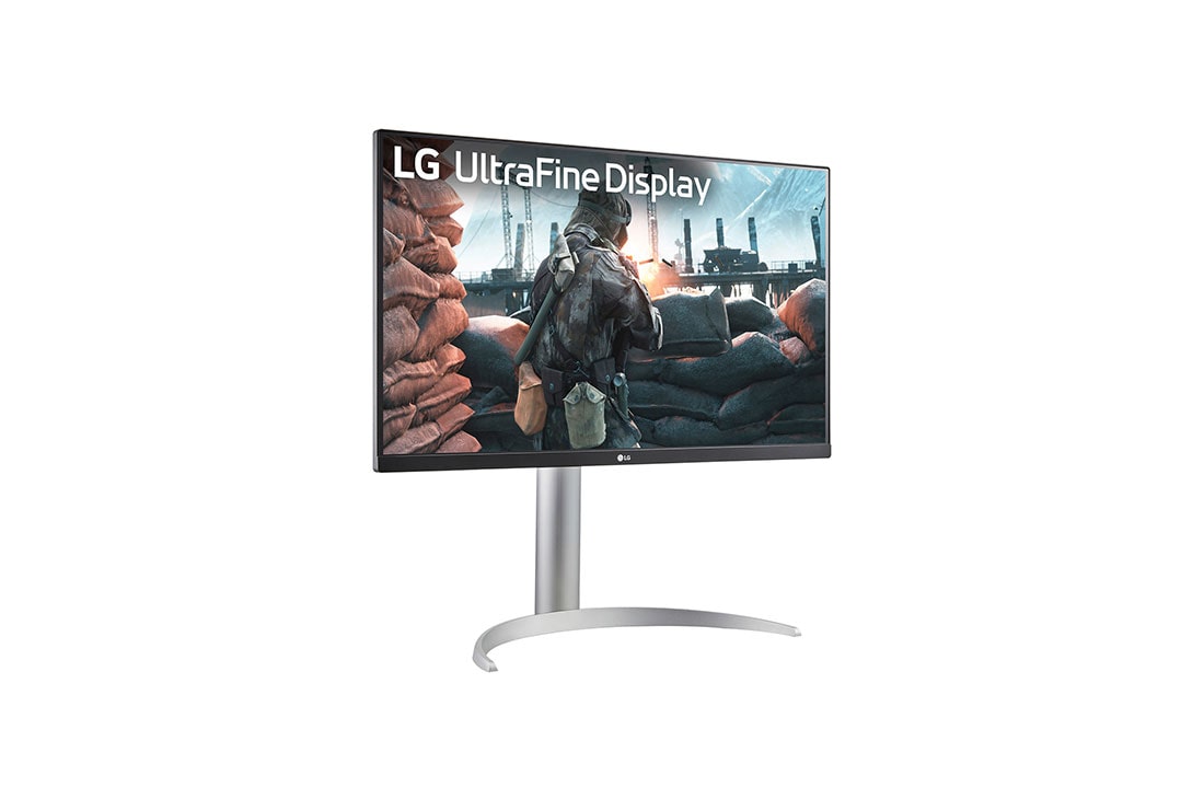 LG 27” UltraFine™ omjer slike 16:9 4K IPS monitor s brzinom osvježavanja od 60 Hz, prikaz s bočne strane iz kuta od -15 stupnjeva, 27UP650K-W, thumbnail 3