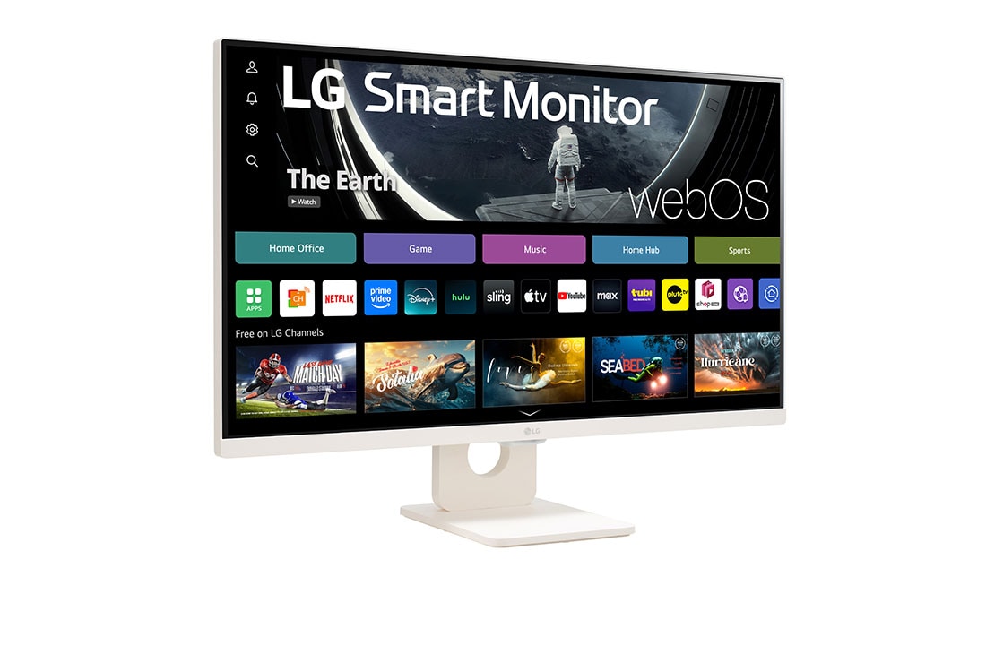 LG 27” 16:9 pametni monitor s webOS platformom i brzinom osvježavanja od 100 Hz, Left Perspective, 27U511SA-W, thumbnail 4