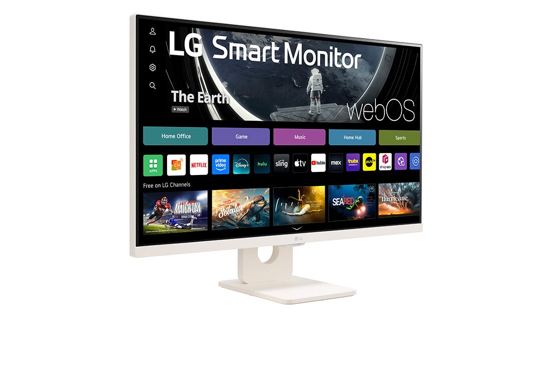 LG 27” 16:9 pametni monitor s webOS platformom i brzinom osvježavanja od 100 Hz, Right Perspective view, 27U511SA-W, thumbnail 5