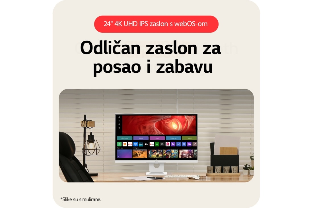 LG 27” 16:9 pametni monitor s webOS platformom i brzinom osvježavanja od 60 Hz, lifestyle, 27U731SA-W, thumbnail 7