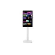 LG Zakretni monitor 4K UHD IPS Smart Monitor Swing tvrtke LG od 31,5 inča sa zaslonom osjetljivim na dodir, stalkom na kotačićima, -15 degree side view, 32U889SA-W, thumbnail 5