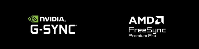 Logotipovi NVIDIA G-SYNC, AMD FreeSync Premium Pro.	