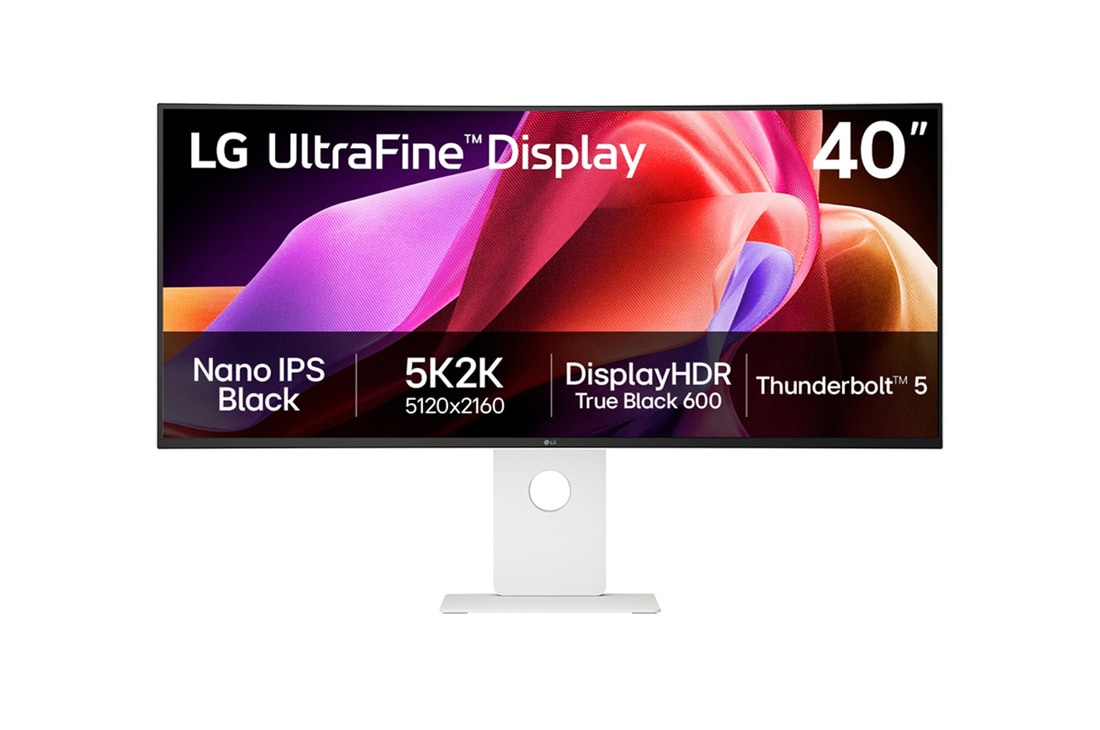LG 40'' UltraFine™ Nano IPS Black 5K2K monitor s Thunderbolt™ 5, 40U990A-W prednji prikaz, 40U990A-W