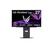 LG 27” UltraGear™ OLED QHD Gaming Monitor s brzinom osvježavanja od 280 Hz, prednji prikaz sa specifikacijama, 27GX700A-B, thumbnail 1