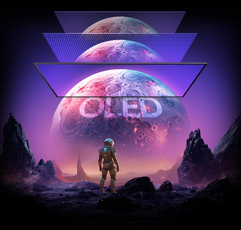 Prikazi planeta na monitorima LG OLED izgledaju svjetlije i jasnije.	