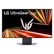 LG 32'' UltraGear™ 4K UHD OLED Dual-Mode monitor za igranje, 32GX850A-B prednji prikaz monitora sa spuštenim stalkom, 32GX850A-B, thumbnail 5