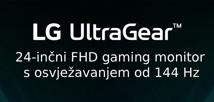 Logotip UltraGear™ u futurističkoj prostoriji obasjanoj neonskim svjetlima.