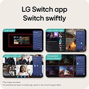 LG 24'' UltraGear™ FHD IPS monitor za igre s brzinom osvježavanja od 144 Hz, Slika prikazuje sučelje aplikacije LG Switch s funkcijama kao što su Dual mode, Smart screen split, pokretanje videopoziva i Personalized Picture Wizard za pametnije upravljanje i besprijekorno prebac, 24G411B-B, thumbnail 10
