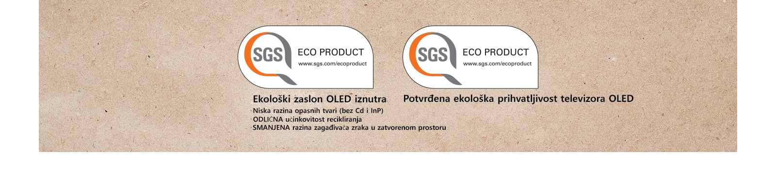 Logotip SGS certifikata na zaslonima OLED i televizorima OLED.