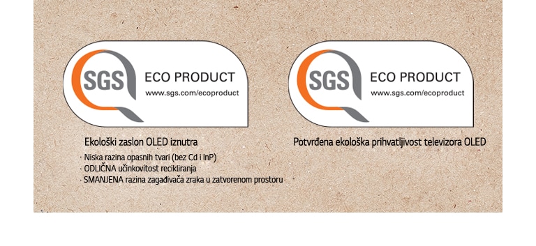 Logotip SGS certifikata na zaslonima OLED i televizorima OLED.