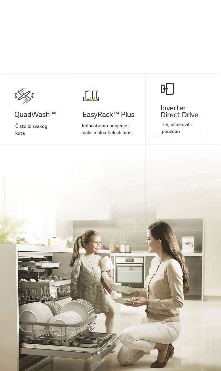 Žena vadi čisto posuđe iz perilice