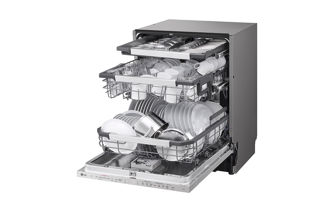 LG QuadWash™ ugradbena perilica posuđa s TrueSteam™ tehnologijom pranja vodenom parom, vrata s automatskim otvaranjem, 14 kompleta posuđa, ThinQ™ WiFi funkcija, QuadWash™ ugradbena perilica posuđa s TrueSteam™ DB476TXS, DB476TXS, thumbnail 10