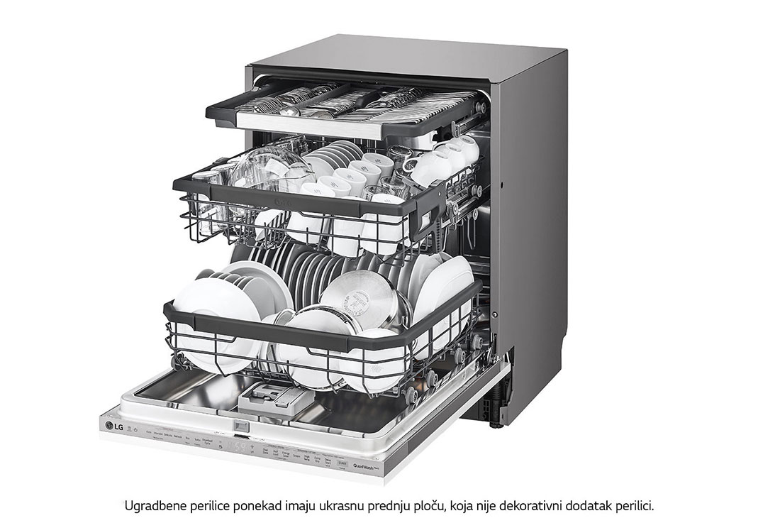 LG QuadWash™ ugradbena perilica posuđa s TrueSteam™ tehnologijom pranja vodenom parom, 14 kompleta posuđa, DB325TXS, DB325TXS, thumbnail 10