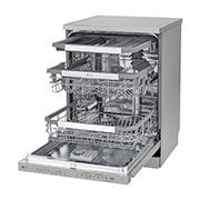 LG QuadWash™ perilica posuđa s TrueSteam™ tehnologijom pranja vodenom parom, vrata s automatskim otvaranjem, 14 kompleta posuđa, ThinQ™, WiFi funkcija, Pogled s desne strane s otvorenim vratima, DF455HPS, thumbnail 7