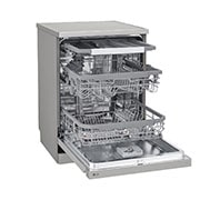 LG QuadWash™ perilica posuđa s TrueSteam™ tehnologijom pranja vodenom parom, vrata s automatskim otvaranjem, 14 kompleta posuđa, ThinQ™, WiFi funkcija, Left view, DF365FPS, thumbnail 4