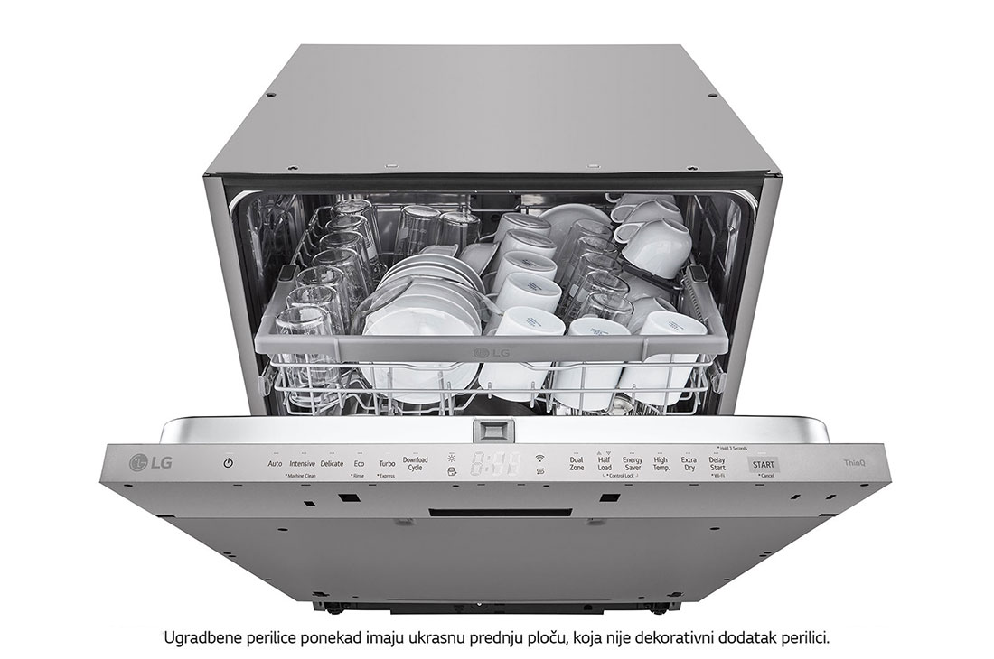 LG QuadWash™ ugradbena perilica posuđa, 14 kompleta posuđa, ThinQ™ WiFi funkcija, Pogled iz gornje perspektive, DB242TX, thumbnail 10