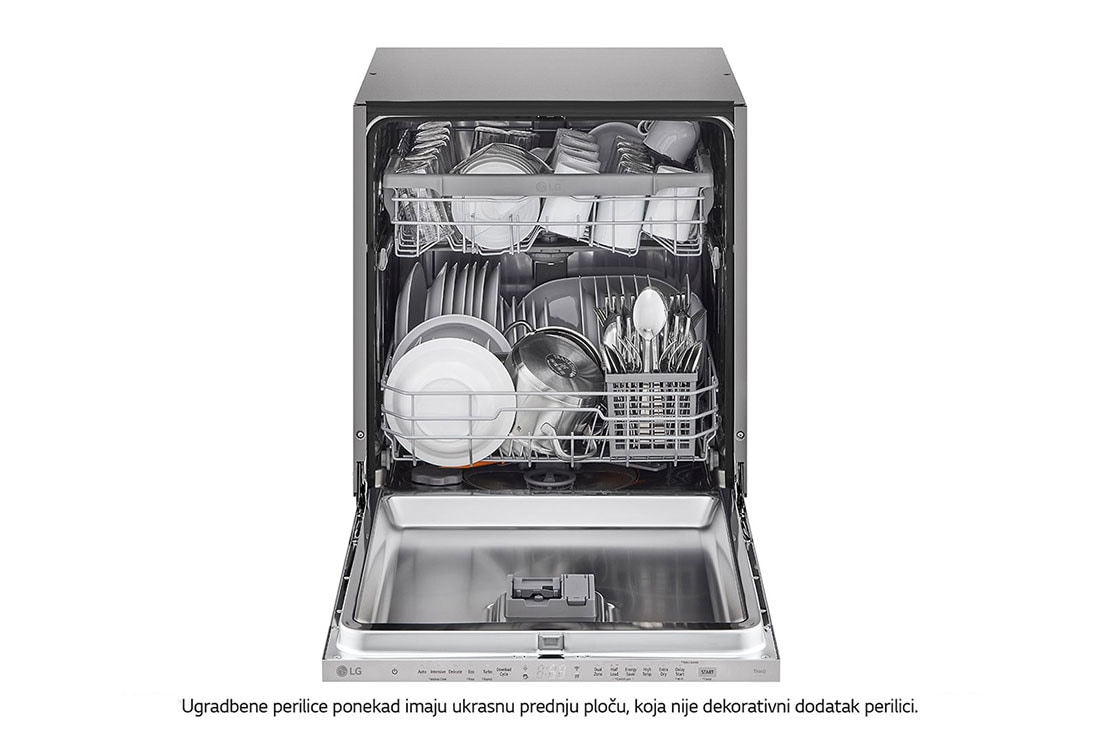 LG QuadWash™ ugradbena perilica posuđa, 14 kompleta posuđa, ThinQ™ WiFi funkcija, Pogled sprijeda s otvorenim vratima, DB242TX, thumbnail 3