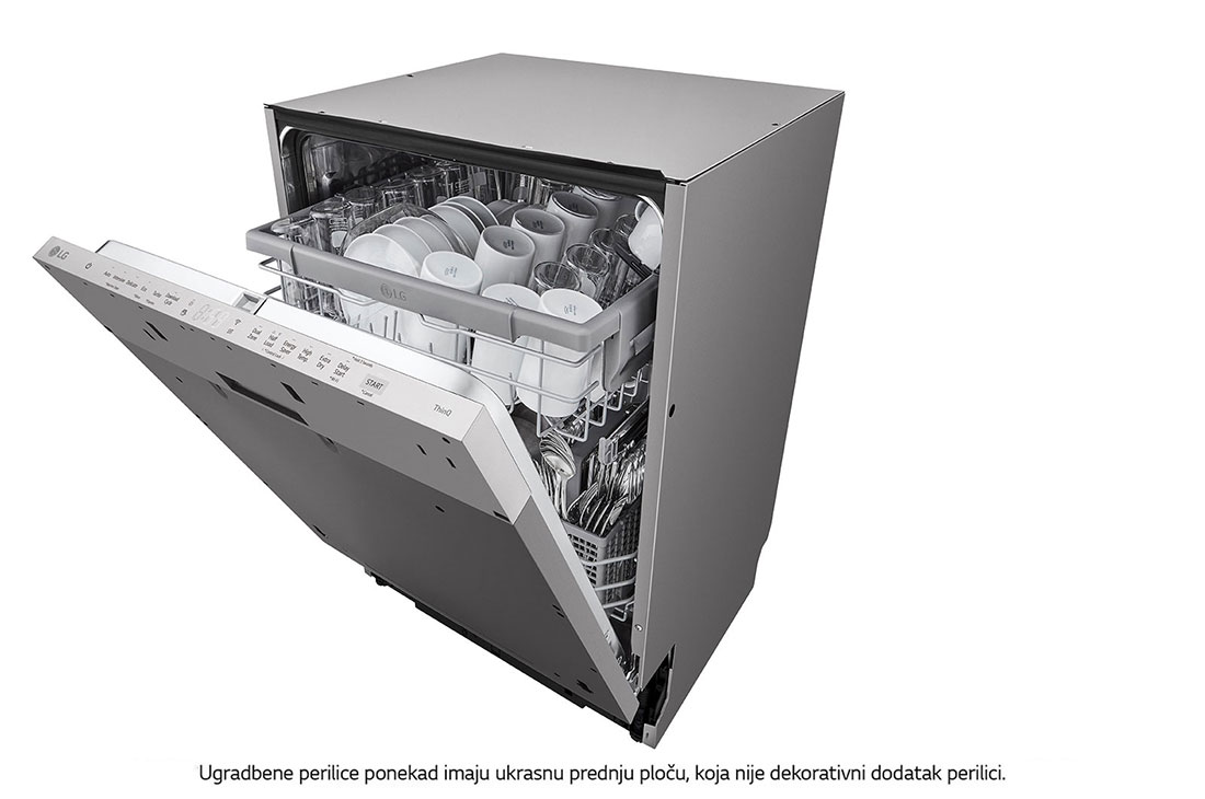 LG QuadWash™ ugradbena perilica posuđa, 14 kompleta posuđa, ThinQ™ WiFi funkcija, Perspektivni pogled s lijeve strane, DB242TX, thumbnail 9