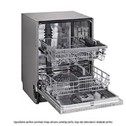 LG QuadWash™ ugradbena perilica posuđa, 14 kompleta posuđa, ThinQ™ WiFi funkcija, Pogled s desne strane s otvorenim vratima, DB242TX, thumbnail 4