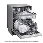 LG QuadWash™ ugradbena perilica posuđa, 14 kompleta posuđa, ThinQ™ WiFi funkcija, Pogled s desne strane s otvorenim vratima, DB242TX, thumbnail 5