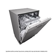 LG QuadWash™ ugradbena perilica posuđa, 14 kompleta posuđa, ThinQ™ WiFi funkcija, Perspektivni desne s lijeve strane, DB242TX, thumbnail 6
