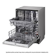 LG QuadWash™ ugradbena perilica posuđa, 14 kompleta posuđa, ThinQ™ WiFi funkcija, Pogled s lijeve strane s otvorenim vratima, DB242TX, thumbnail 7