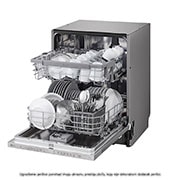 LG QuadWash™ ugradbena perilica posuđa, 14 kompleta posuđa, ThinQ™ WiFi funkcija, Pogled s lijeve strane s otvorenim vratima, DB242TX, thumbnail 8