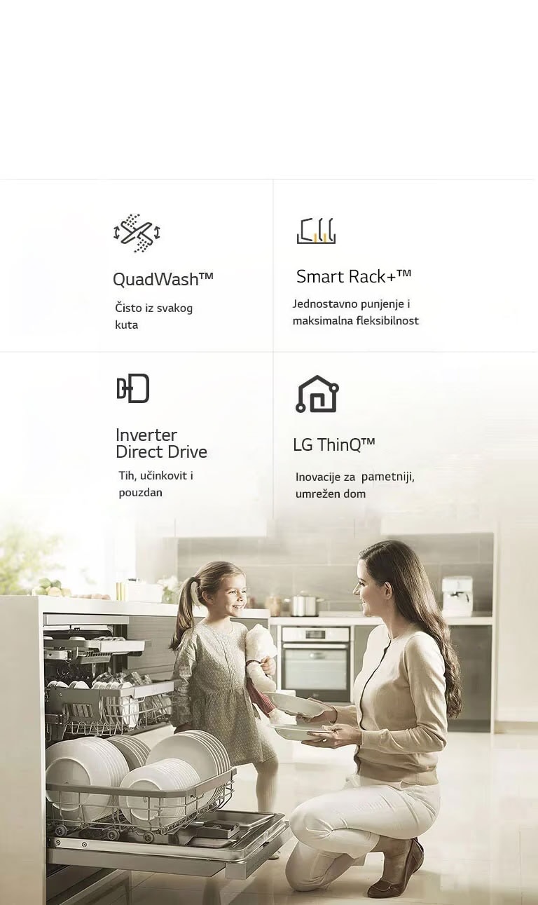 Žena vadi čisto posuđe iz perilice