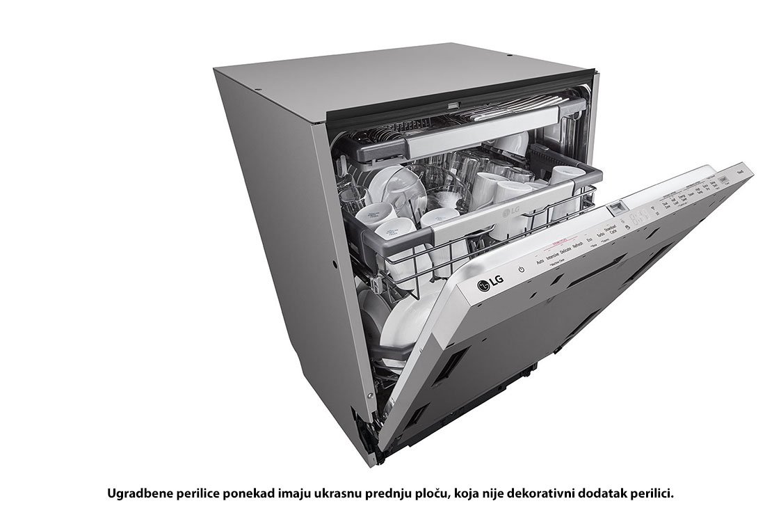 LG QuadWash™ ugradbena perilica posuđa s TrueSteam™ tehnologijom pranja vodenom parom, vrata s automatskim otvaranjem, 14 kompleta posuđa, ThinQ™ WiFi funkcija, Страничен изглед, DB475TXS, thumbnail 11