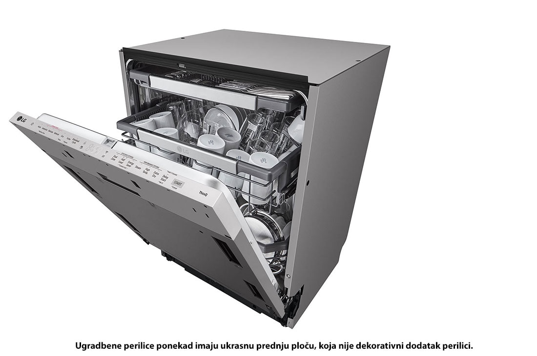 LG QuadWash™ ugradbena perilica posuđa s TrueSteam™ tehnologijom pranja vodenom parom, vrata s automatskim otvaranjem, 14 kompleta posuđa, ThinQ™ WiFi funkcija, Страничен изглед, DB475TXS, thumbnail 14