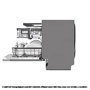 LG QuadWash™ ugradbena perilica posuđa s TrueSteam™ tehnologijom pranja vodenom parom, vrata s automatskim otvaranjem, 14 kompleta posuđa, ThinQ™ WiFi funkcija, Изглед от лява страна, DB475TXS, thumbnail 7