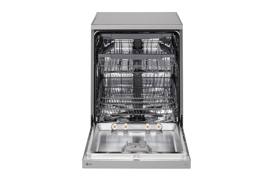 LG QuadWash™ perilica posuđa s TrueSteam™ tehnologijom pranja vodenom parom, 14 kompleta posuđa, ThinQ™, WiFi funkcija, Pogled sprijeda s otvorenim vratima, DF243FVS, thumbnail 3