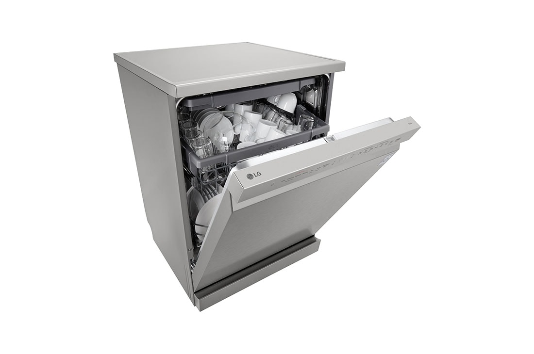 LG QuadWash™ perilica posuđa s TrueSteam™ tehnologijom pranja vodenom parom, 14 kompleta posuđa, ThinQ™, WiFi funkcija, Pogled s lijeve strane, DF243FVS, thumbnail 7