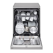 LG QuadWash™ perilica posuđa s TrueSteam™ tehnologijom pranja vodenom parom, 14 kompleta posuđa, ThinQ™, WiFi funkcija, Pogled sprijeda s otvorenim vratima, DF243FVS, thumbnail 2
