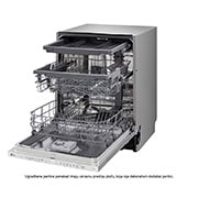 LG QuadWash™ ugradbena perilica posuđa, 14 kompleta posuđa, ThinQ™ WiFi funkcija, Pogled s lijeve strane s otvorenim vratima, DB243TX, thumbnail 8