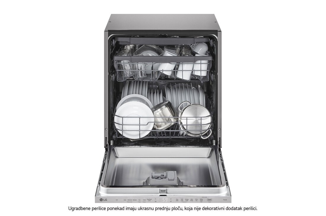 LG QuadWash™ ugradbena perilica posuđa, 14 kompleta posuđa, ThinQ™ WiFi funkcija, Pogled sprijeda s otvorenim vratima, DB243TX, thumbnail 3