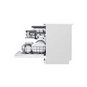 LG QuadWash™ perilica posuđa s TrueSteam™ tehnologijom pranja vodenom parom, 14 kompleta posuđa, ThinQ™, WiFi funkcija, side view with utensils stored, DF243FWS, thumbnail 5