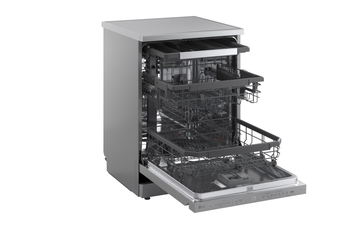 LG QuadWash™ perilica posuđa s TrueSteam™ tehnologijom pranja vodenom parom, vrata s automatskim otvaranjem, 14 kompleta posuđa, ThinQ™ WiFi funkcija, right side open, DF587HVS, thumbnail 10