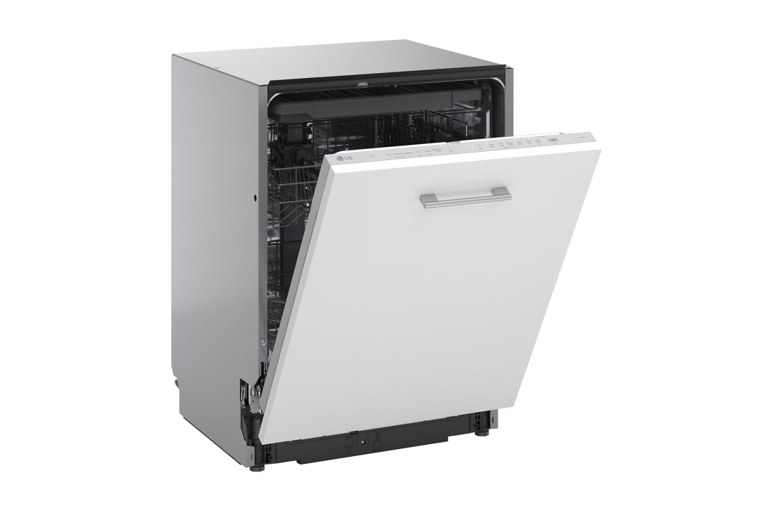 LG QuadWash™ perilica posuđa, vrata s automatskim otvaranjem, 14 kompleta posuđa, ThinQ™ WiFi funkcija, LG QuadWash™ perilica posuđa, vrata s automatskim otvaranjem, 14 kompleta posuđa, ThinQ™ WiFi funkcija, Pogled s lijeve strane s otvorenim vratima, DB273TX, thumbnail 8, DB273TX, thumbnail 8