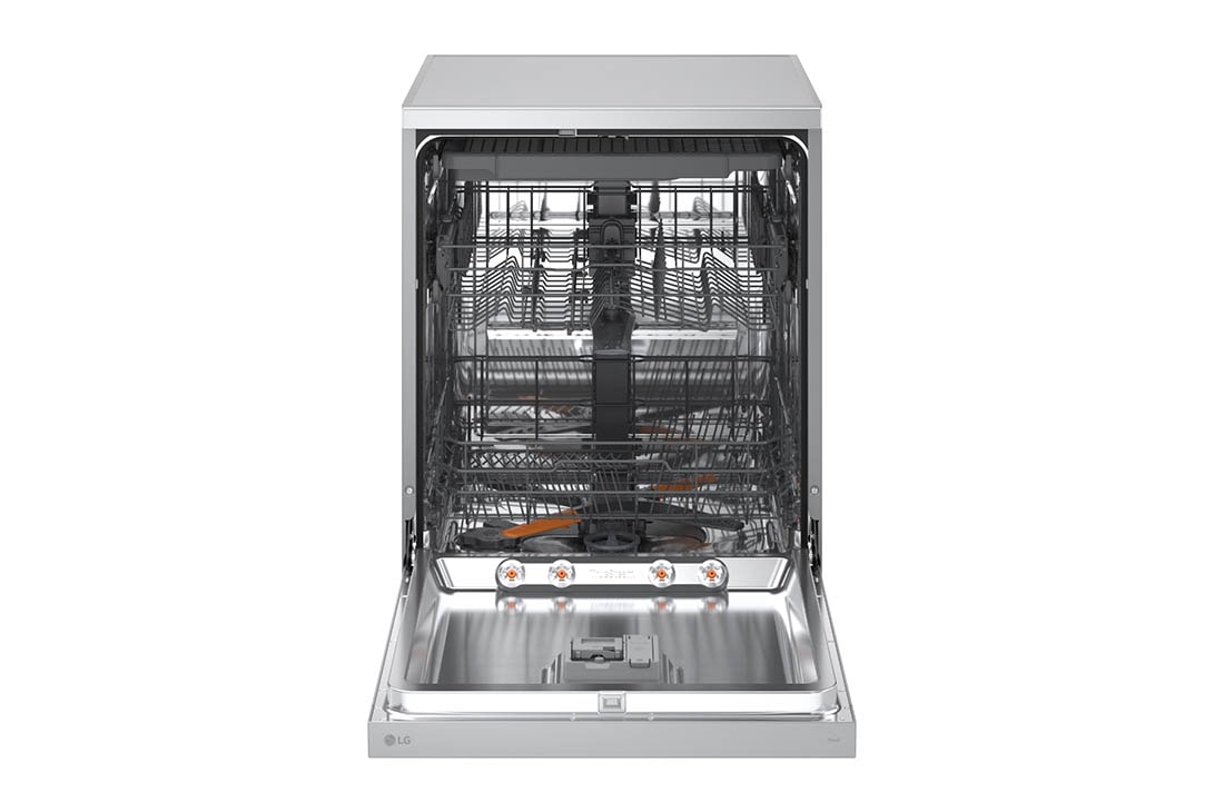 LG QuadWash™ perilica posuđa s TrueSteam™ tehnologijom pranja vodenom parom, vrata s automatskim otvaranjem, 14 kompleta posuđa, ThinQ™ WiFi funkcija, Pogled s lijeve strane, DF273FVS, thumbnail 6