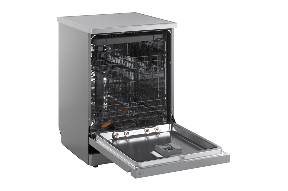 LG QuadWash™ perilica posuđa s TrueSteam™ tehnologijom pranja vodenom parom, vrata s automatskim otvaranjem, 14 kompleta posuđa, ThinQ™ WiFi funkcija, Pogled s lijeve strane, DF273FVS, thumbnail 9