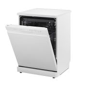 LG QuadWash™ perilica posuđa s TrueSteam™ tehnologijom pranja vodenom parom, vrata s automatskim otvaranjem, 14 kompleta posuđa, ThinQ™ WiFi funkcija, Pogled s desne strane s otvorenim vratima, DF273FWS, thumbnail 12