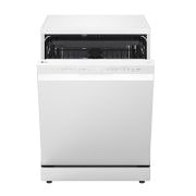 LG QuadWash™ perilica posuđa s TrueSteam™ tehnologijom pranja vodenom parom, vrata s automatskim otvaranjem, 14 kompleta posuđa, ThinQ™ WiFi funkcija, Pogled sprijeda s otvorenim vratima, DF273FWS, thumbnail 4
