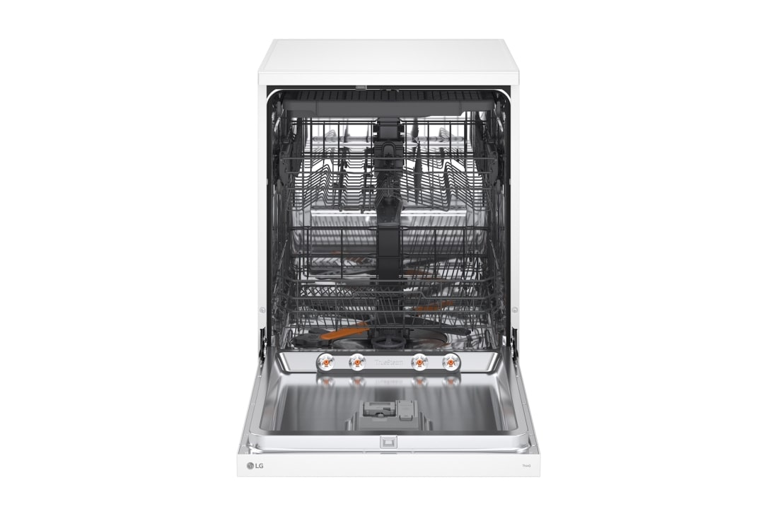 LG QuadWash™ perilica posuđa s TrueSteam™ tehnologijom pranja vodenom parom, vrata s automatskim otvaranjem, 14 kompleta posuđa, ThinQ™ WiFi funkcija, Pogled s lijeve strane, DF273FWS, thumbnail 6