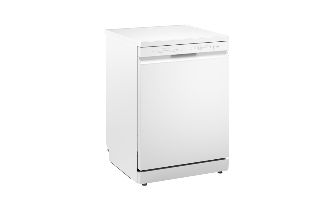 LG QuadWash™ perilica posuđa s TrueSteam™ tehnologijom pranja vodenom parom, vrata s automatskim otvaranjem, 14 kompleta posuđa, ThinQ™ WiFi funkcija, Pogled s lijeve strane, DF273FWS, thumbnail 7