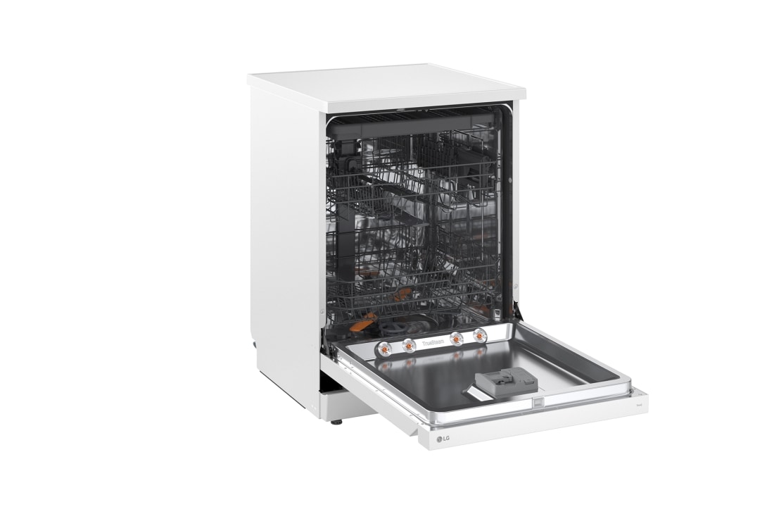 LG QuadWash™ perilica posuđa s TrueSteam™ tehnologijom pranja vodenom parom, vrata s automatskim otvaranjem, 14 kompleta posuđa, ThinQ™ WiFi funkcija, Pogled s lijeve strane, DF273FWS, thumbnail 9